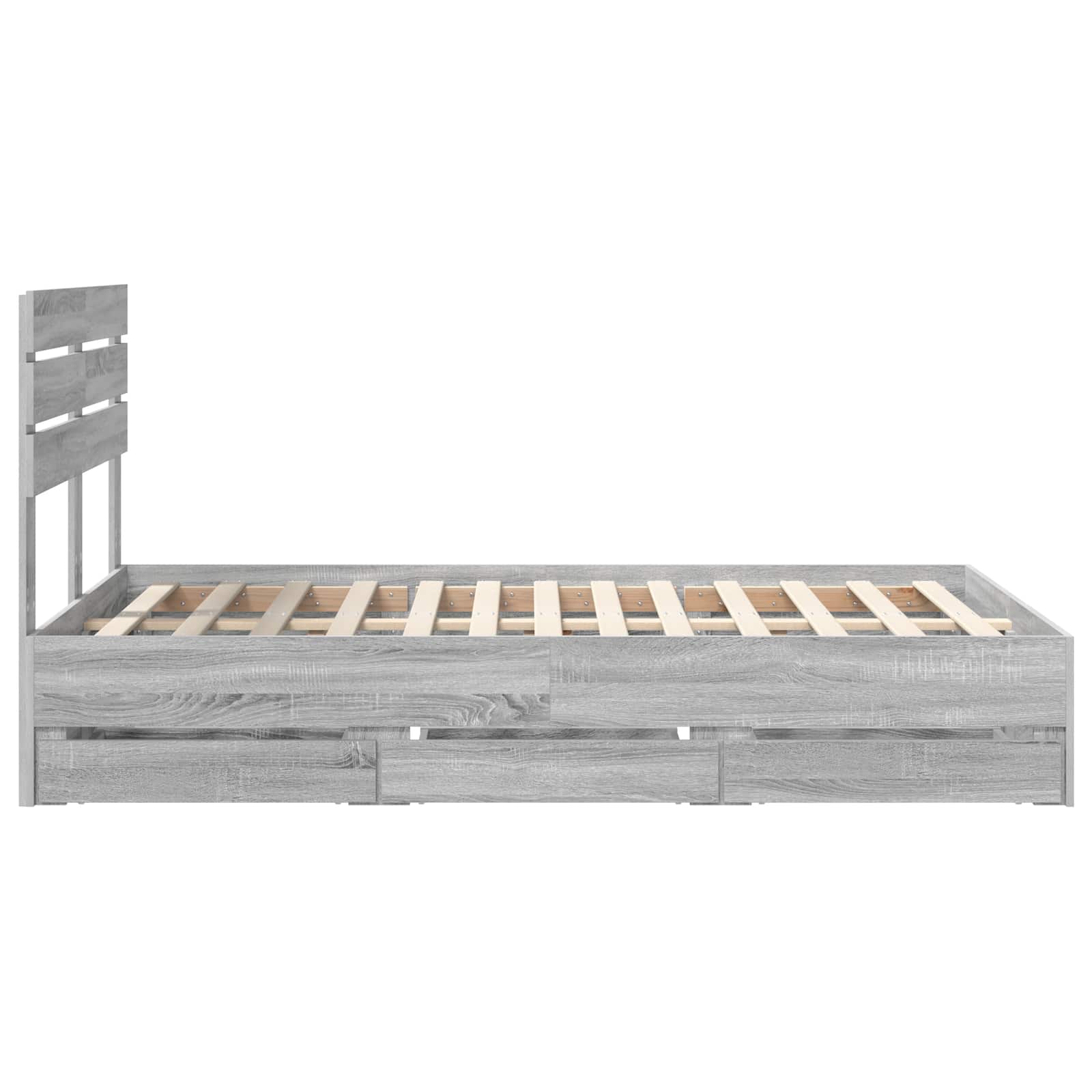Σκελετός Κρεβατιού Γκρίζο Σονομα 135 x 190 cm Μηχανήματος Ξύλο
