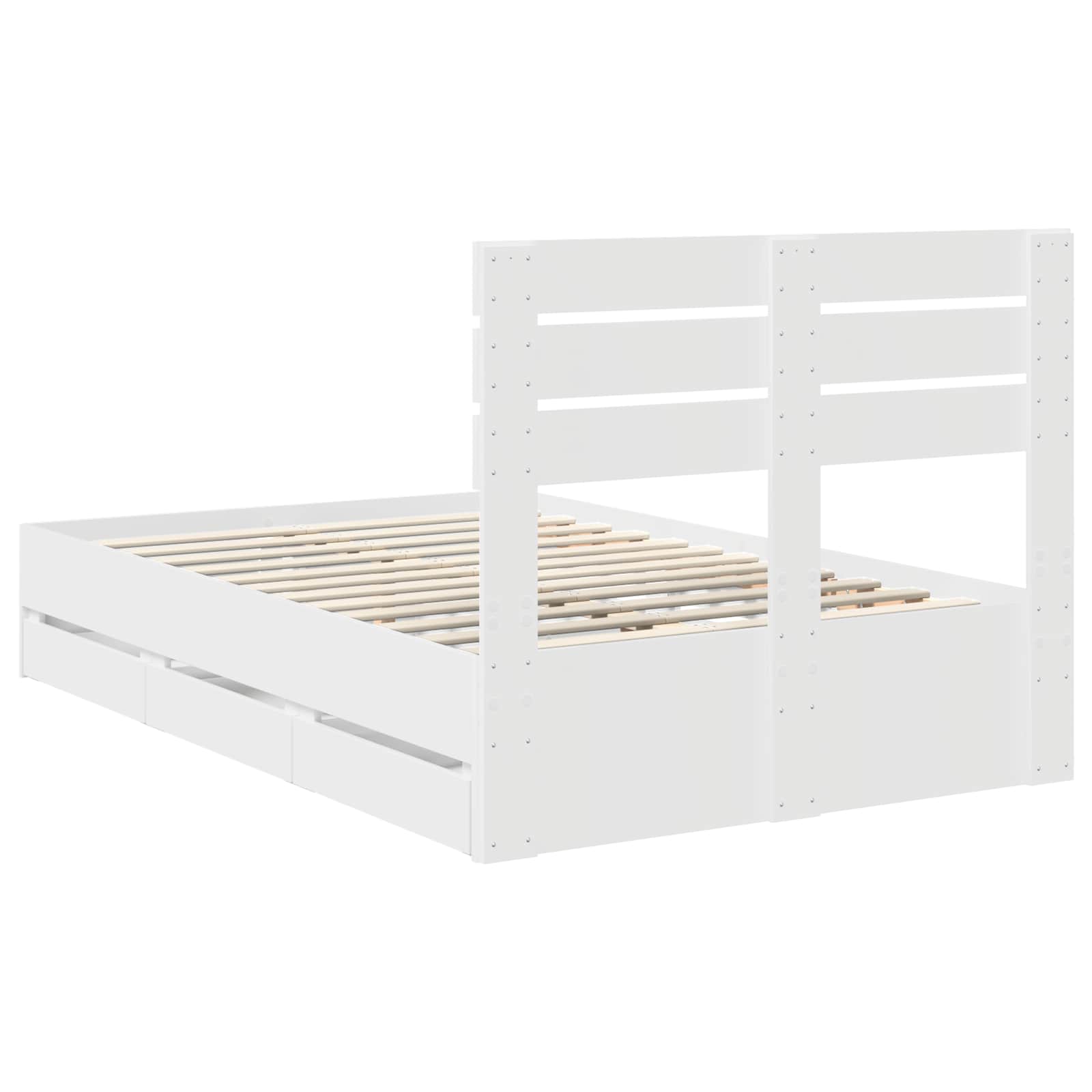 Σκελετός Κρεβατιού Λευκό 120 x 190 cm Μηχανήματος Ξύλο - Pakobazaar