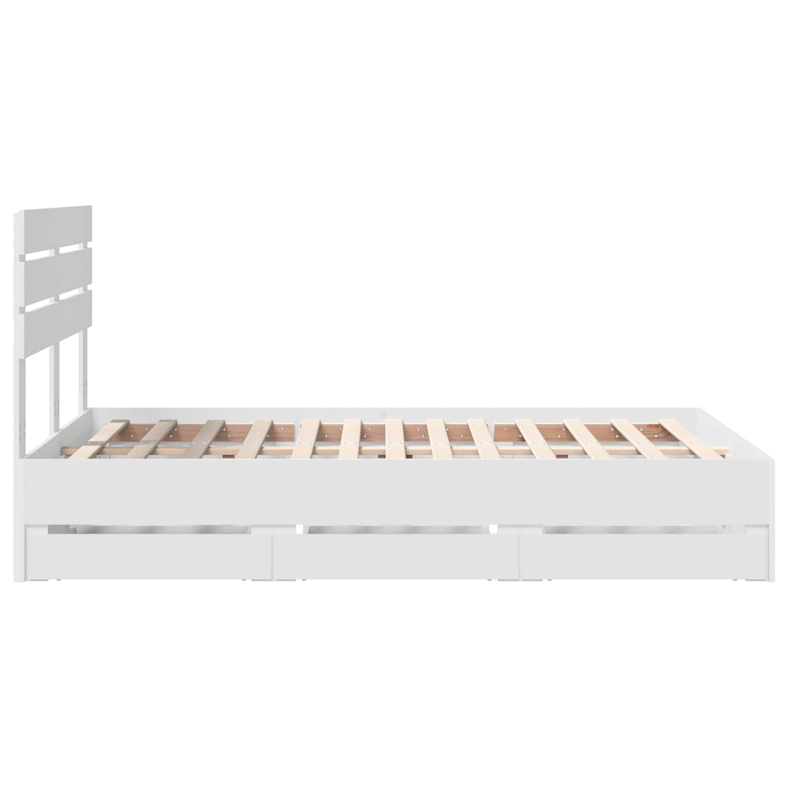 Σκελετός Κρεβατιού Λευκό 120 x 190 cm Μηχανήματος Ξύλο - Pakobazaar