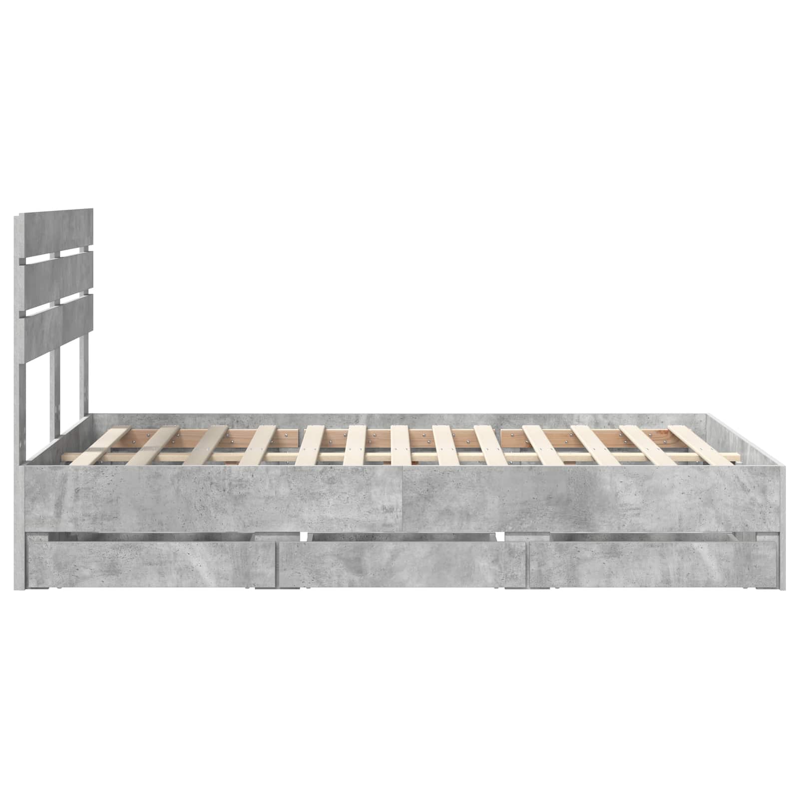 Σκελετός Κρεβατιού Σκυρόδεμα Γκρι 120 x 190 cm Μηχανήματος Ξύλο