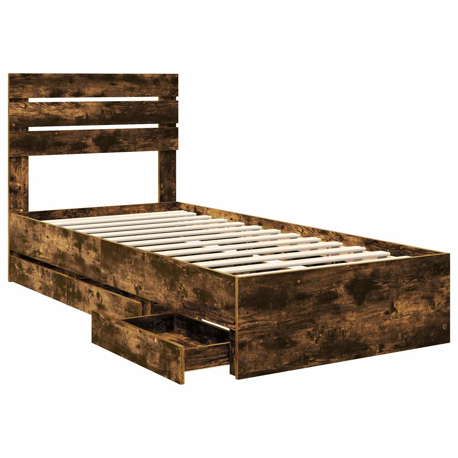 Σκελετός Κρεβατιού Καπνιστό Δρύς 100 x 200 cm Μηχανήματος Ξύλο