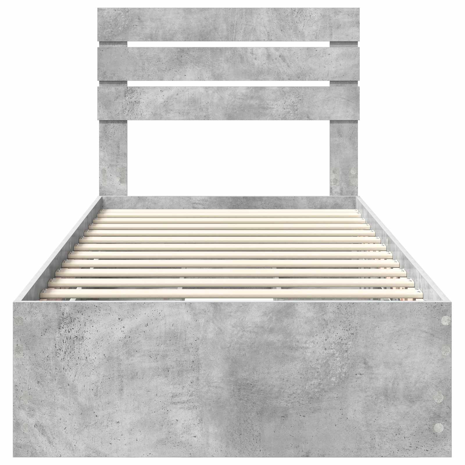 Σκελετός Κρεβατιού Σκυρόδεμα Γκρι 90 x 190 cm Μηχανήματος Ξύλο