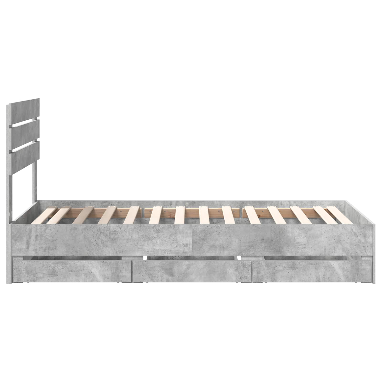 Σκελετός Κρεβατιού Σκυρόδεμα Γκρι 90 x 190 cm Μηχανήματος Ξύλο
