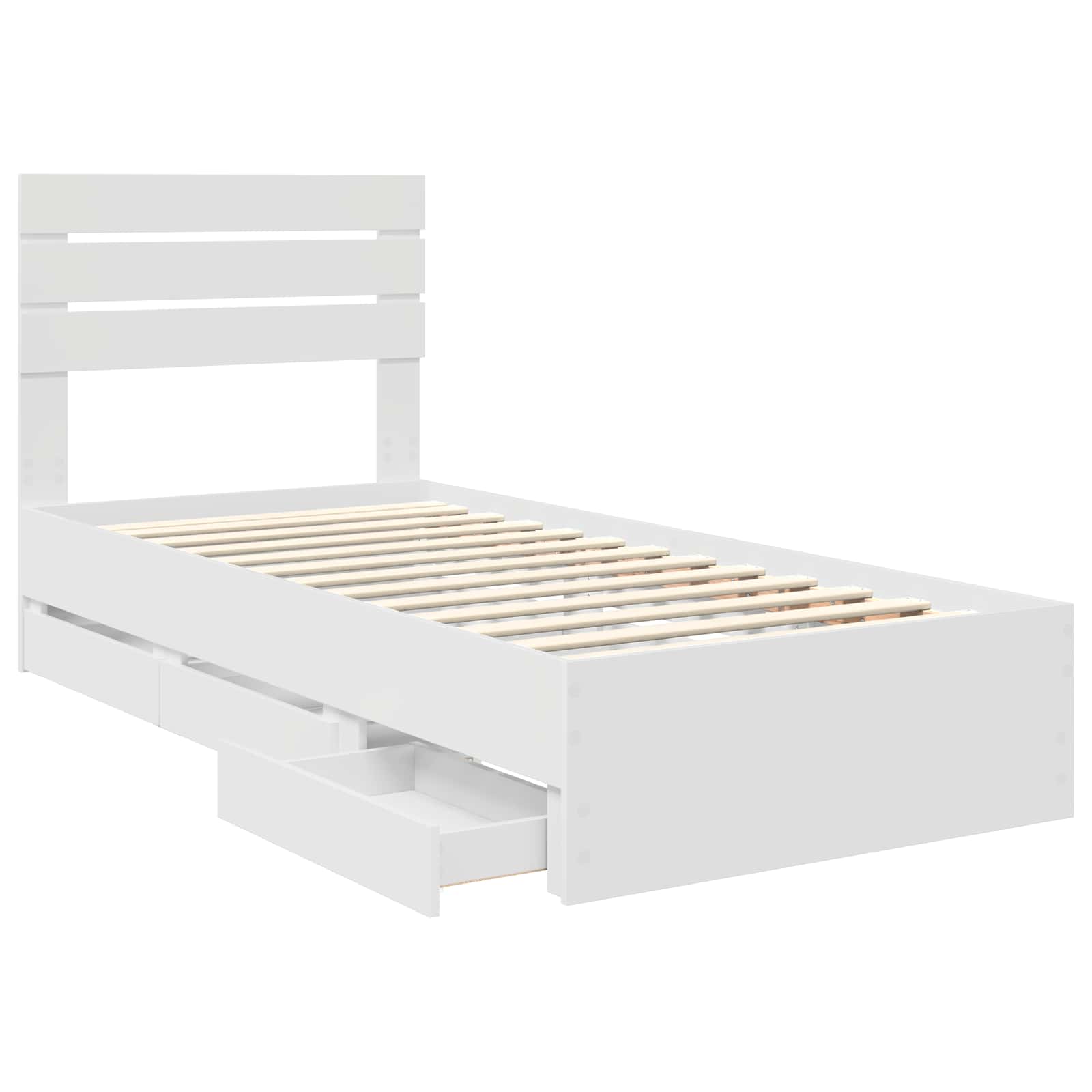 Σκελετός Κρεβατιού Λευκό 75 x 190 cm Μηχανήματος Ξύλο