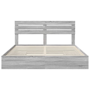 Κρεβάτι Αποθήκης Γκρίζο Σονομα 200 x 200 cm Επεξεργασμένο Ξύλο
