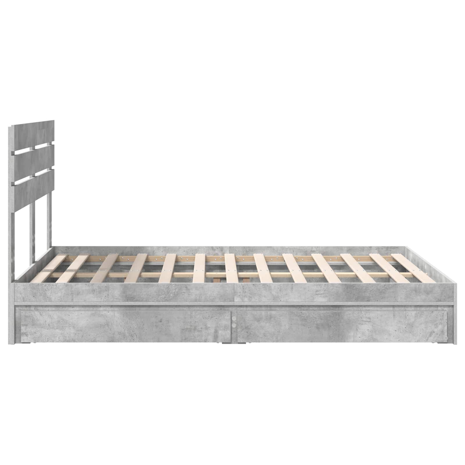 Κρεβάτι Αποθήκης Σκυρόδεμα Γκρι 160 x 200 cm Επεξεργασμένο Ξύλο