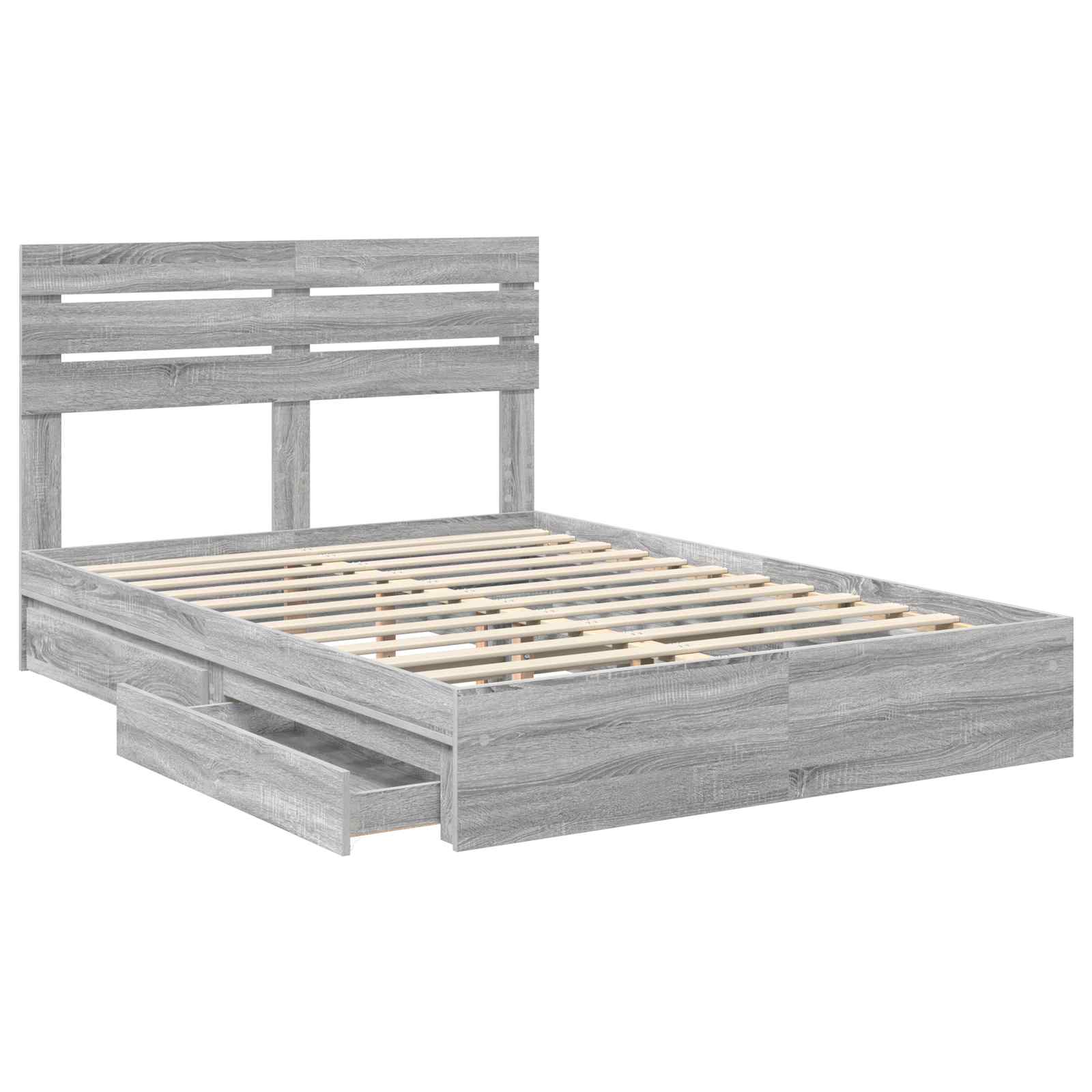 Κρεβάτι Αποθήκης Γκρίζο Σονομα 150 x 200 cm Επεξεργασμένο ξύλο