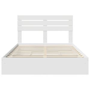 Κρεβάτι Αποθήκης Λευκό 140 x 200 cm Επεξεργασμένο Ξύλο