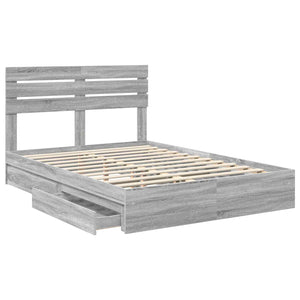 Κρεβάτι Αποθήκης Γκρίζο Σονομα 140 x 200 cm Επεξεργασμένο ξύλο - Pakobazaar