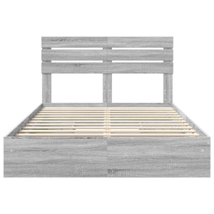 Κρεβάτι Αποθήκης Γκρίζο Σονομα 140 x 200 cm Επεξεργασμένο ξύλο - Pakobazaar