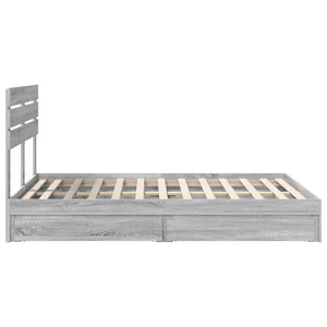 Κρεβάτι Αποθήκης Γκρίζο Σονομα 140 x 200 cm Επεξεργασμένο ξύλο - Pakobazaar