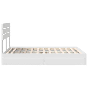 Κρεβάτι Αποθήκης Λευκό 140 x 190 cm Επεξεργασμένο Ξύλο