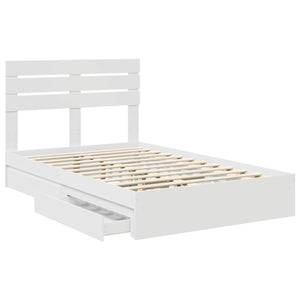 Κρεβάτι Αποθήκης Λευκό 135 x 190 cm Επεξεργασμένο Ξύλο - Pakobazaar