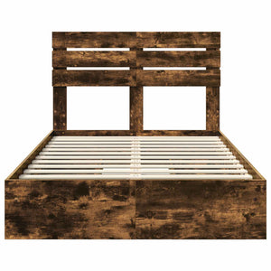 Κρεβάτι Αποθήκης Καπνιστό Δρύς 135 x 190 cm Επεξεργασμένο Ξύλο