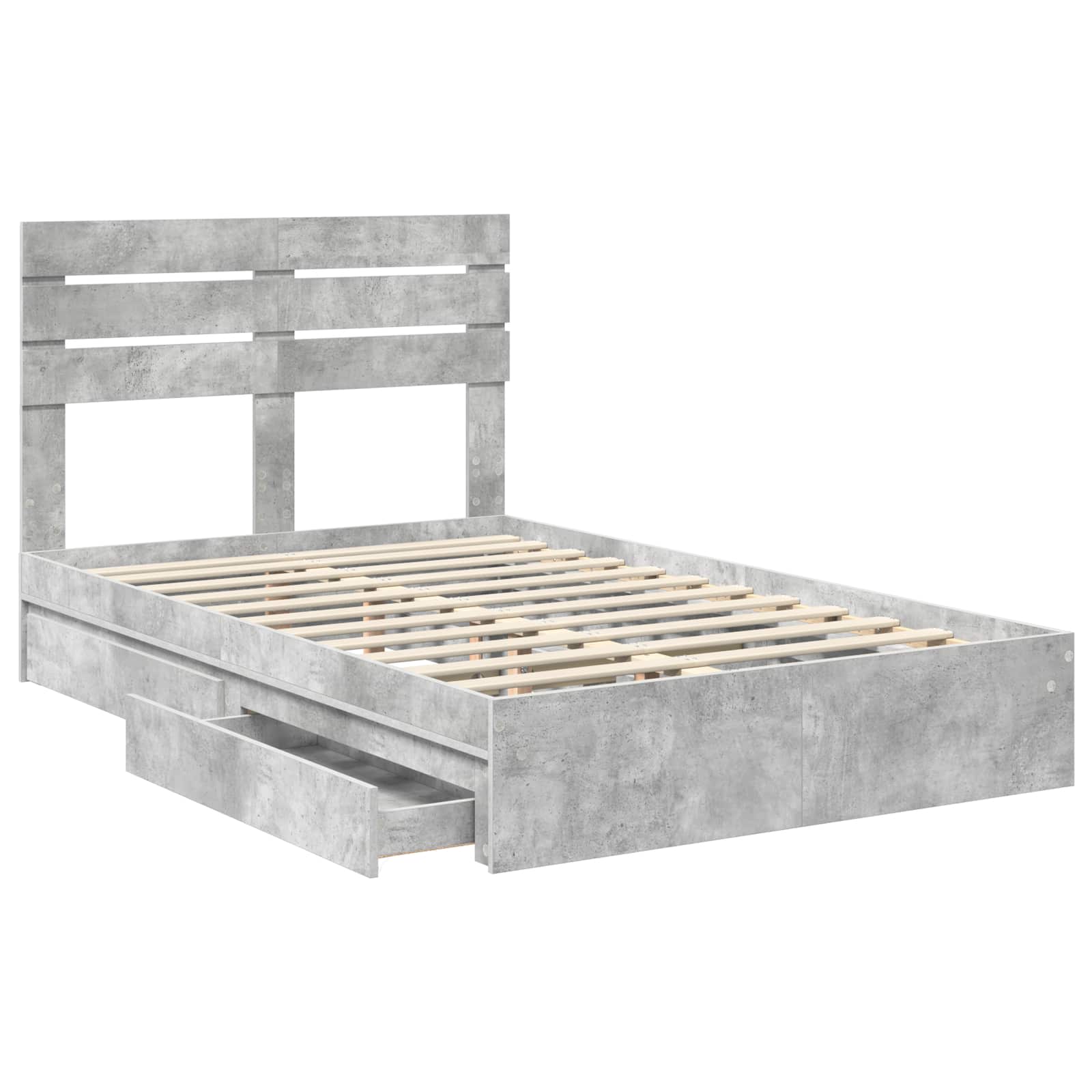 Κρεβάτι Αποθήκης Σκυρόδεμα Γκρι 120 x 200 cm Επεξεργασμένο Ξύλο