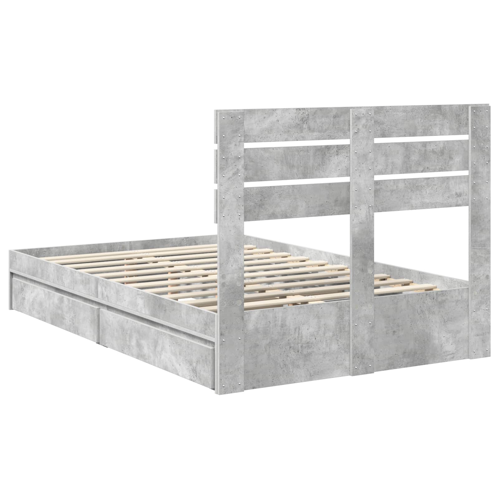 Κρεβάτι Αποθήκης Σκυρόδεμα Γκρι 120 x 200 cm Επεξεργασμένο Ξύλο