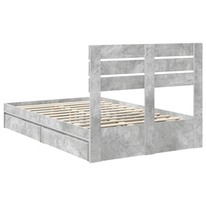 Κρεβάτι Αποθήκης Σκυρόδεμα Γκρι 120 x 200 cm Επεξεργασμένο Ξύλο