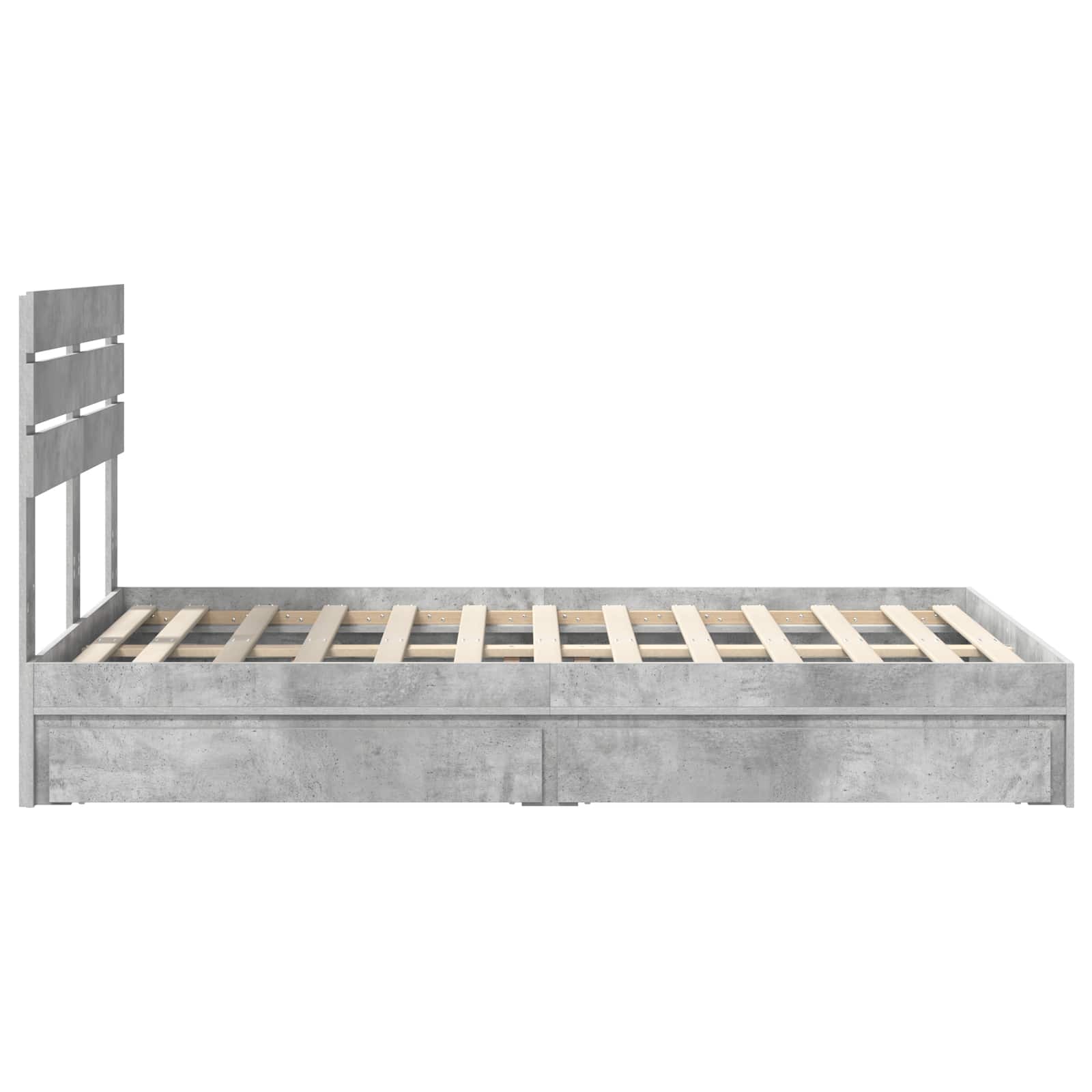 Κρεβάτι Αποθήκης Σκυρόδεμα Γκρι 120 x 200 cm Επεξεργασμένο Ξύλο