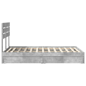 Κρεβάτι Αποθήκης Σκυρόδεμα Γκρι 120 x 200 cm Επεξεργασμένο Ξύλο