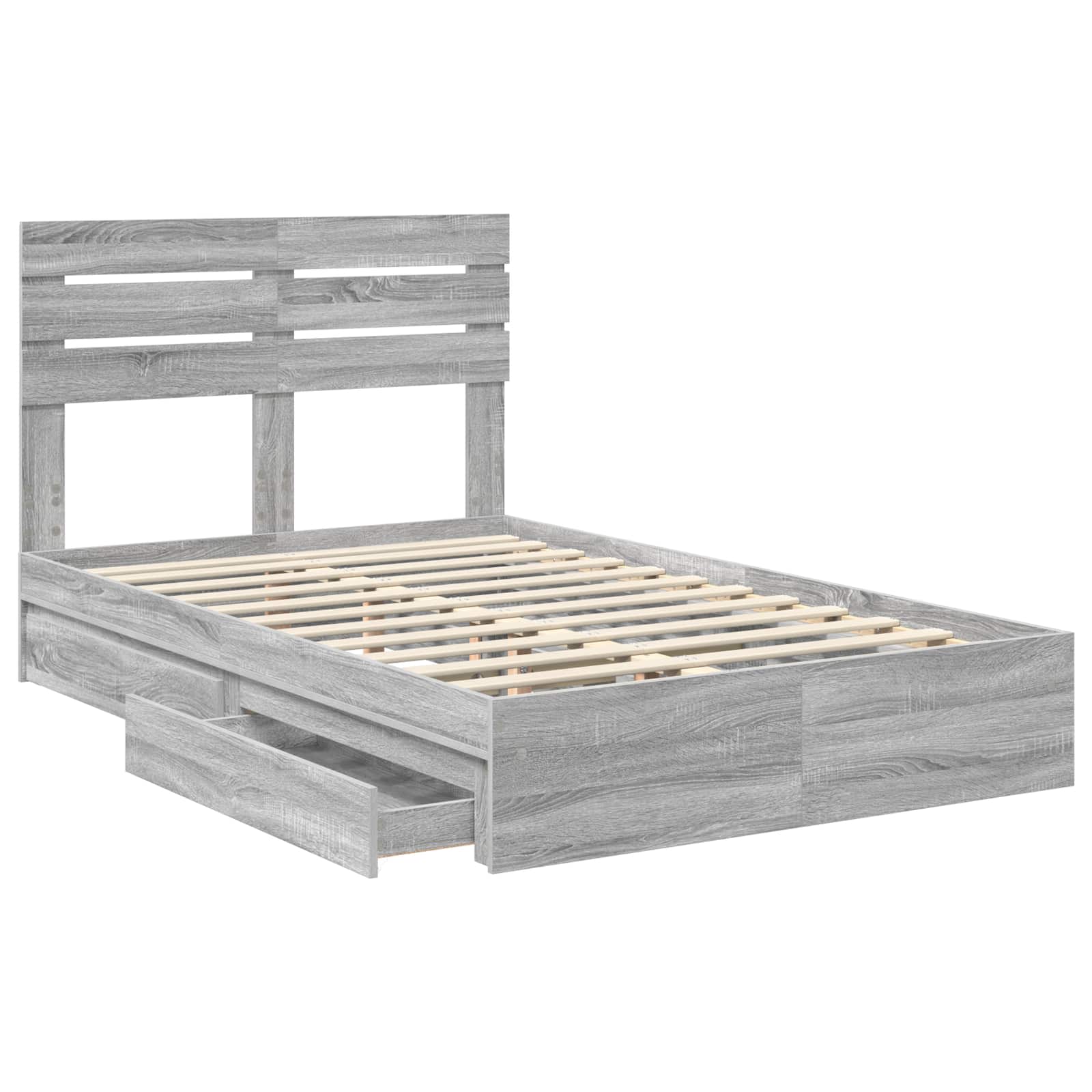 Κρεβάτι Αποθήκης Γκρίζο Σονομα 120 x 190 cm Επεξεργασμένο Ξύλο
