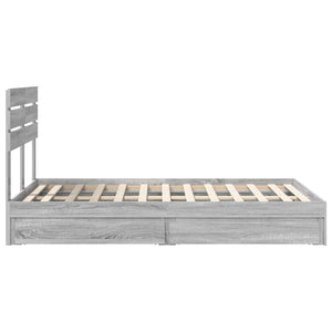 Κρεβάτι Αποθήκης Γκρίζο Σονομα 120 x 190 cm Επεξεργασμένο Ξύλο