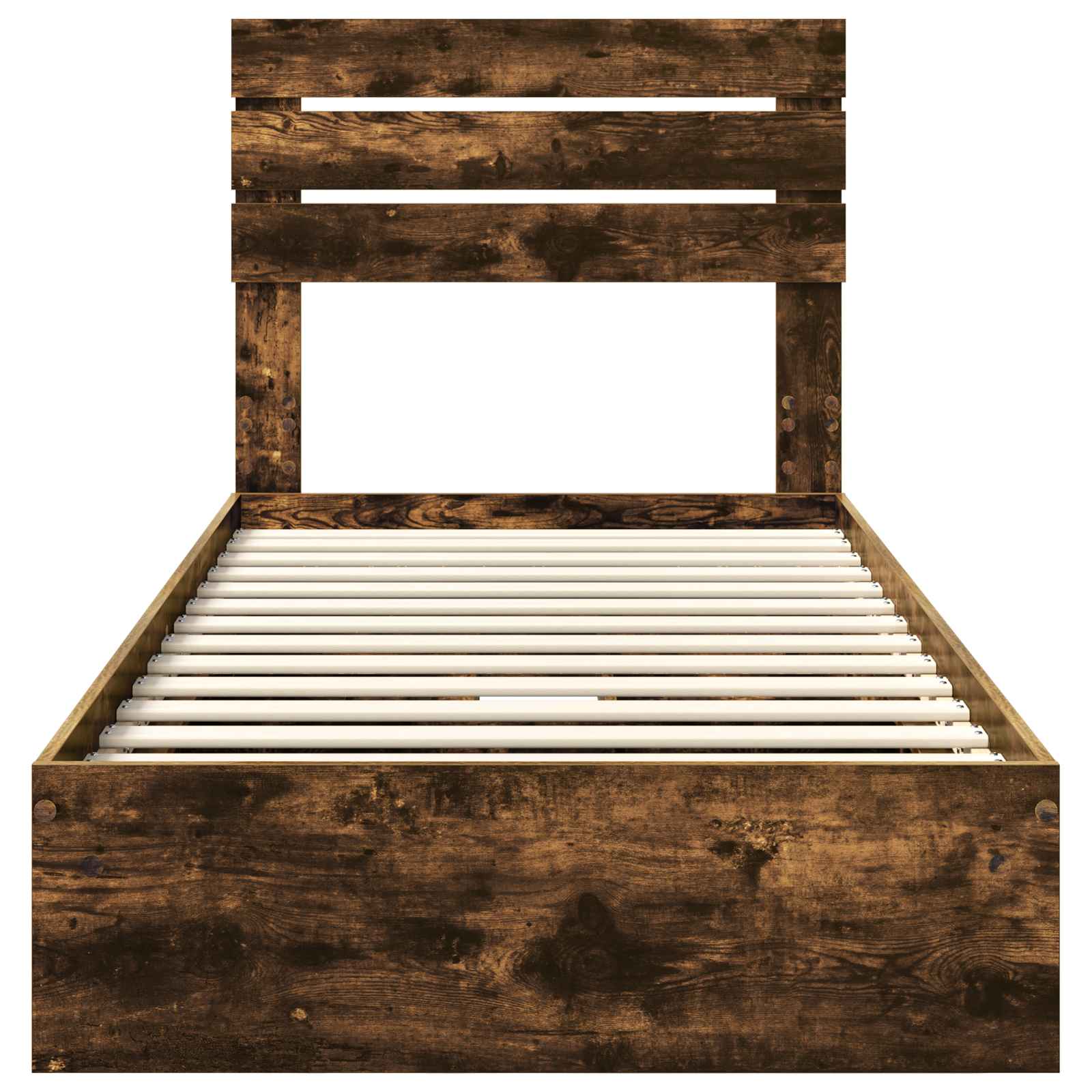 Κρεβάτι Αποθήκης Καπνιστό Δρύς 90 x 200 cm Επεξεργασμένο ξύλο