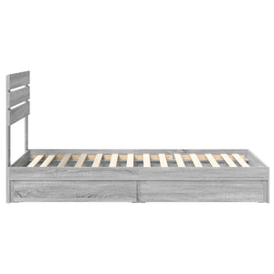 Κρεβάτι Αποθήκης Γκρίζο Σονομα 90 x 200 cm Επεξεργασμένο Ξύλο