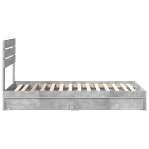 Κρεβάτι Αποθήκης Σκυρόδεμα Γκρι 90 x 190 cm Επεξεργασμένο Ξύλο