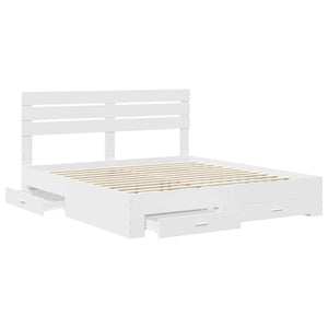 Σκελετός Κρεβατιού Λευκό 180 x 200 cm Επεξεργασμένο Ξύλο