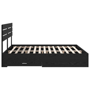 Σκελετός Κρεβατιού Μαύρη Οξυά 180 x 200 cm Επεξεργασμένο Ξύλο