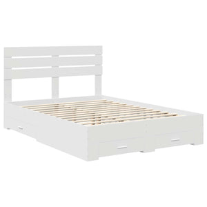 Σκελετός Κρεβατιού Λευκό 140 x 200 cm Επεξεργασμένο Ξύλο