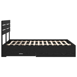 Σκελετός Κρεβατιού Μαύρη Οξυά 140 x 200 cm Επεξεργασμένο Ξύλο