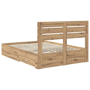 Σκελετός Κρεβατιού Artisan Oak 140 x 190 cm Επεξεργασμένο Ξύλο