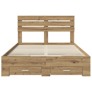 Σκελετός Κρεβατιού Artisan Oak 140 x 190 cm Επεξεργασμένο Ξύλο