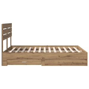 Σκελετός Κρεβατιού Artisan Oak 140 x 190 cm Επεξεργασμένο Ξύλο
