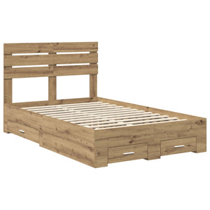 Σκελετός Κρεβατιού Artisan Oak 135 x 190 cm Επεξεργασμένο Ξύλο