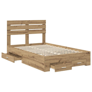 Σκελετός Κρεβατιού Artisan Oak 135 x 190 cm Επεξεργασμένο Ξύλο