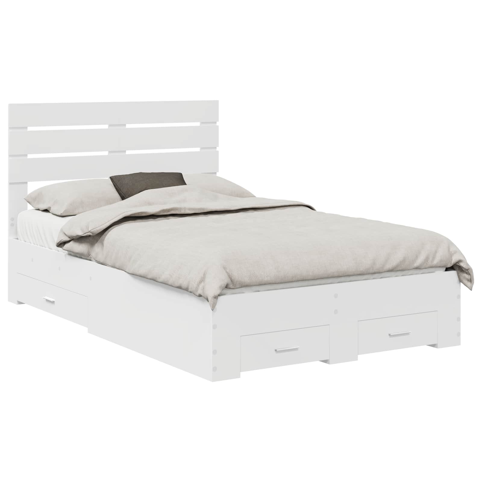 Σκελετός Κρεβατιού Λευκό 120 x 190 cm Επεξεργασμένο Ξύλο