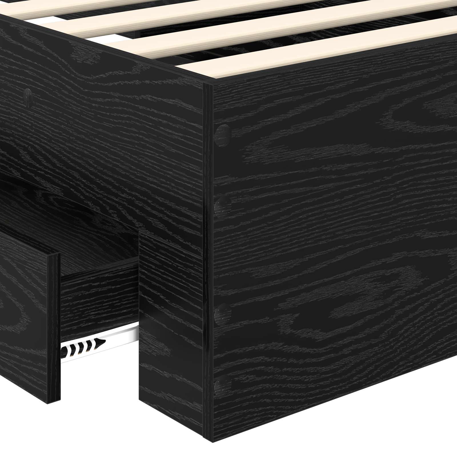 Σκελετός Κρεβατιού με συρτάρι με κεφαλάρι Επεξεργασμένο ξύλο