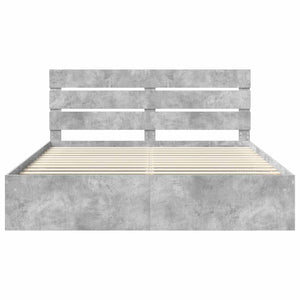 Σκελετός Κρεβατιού Σκυρόδεμα 200 x 200 cm Στερεά ξυλεία πεύκου