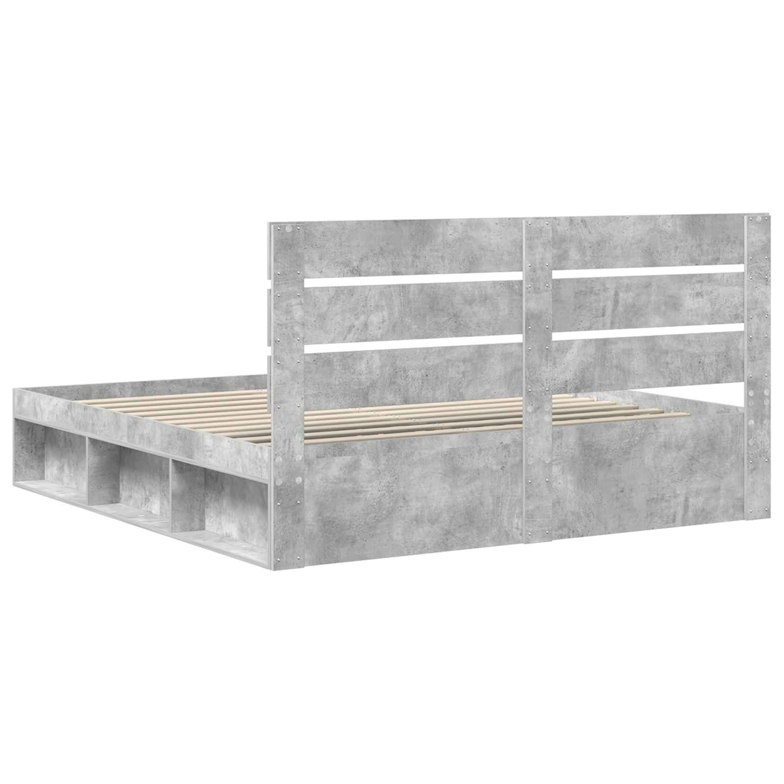 Σκελετός Κρεβατιού Σκυρόδεμα 180 x 200 cm Στερεά ξυλεία πεύκου