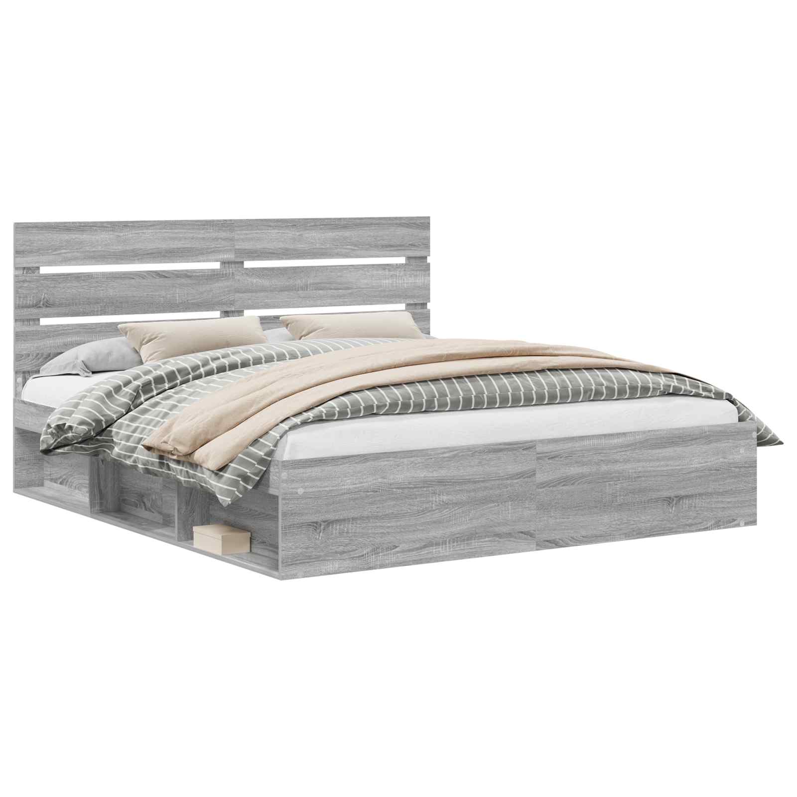 Σκελετός Κρεβατιού με κεφαλάρι Γκρίζο Σονομα 180 x 200 cm