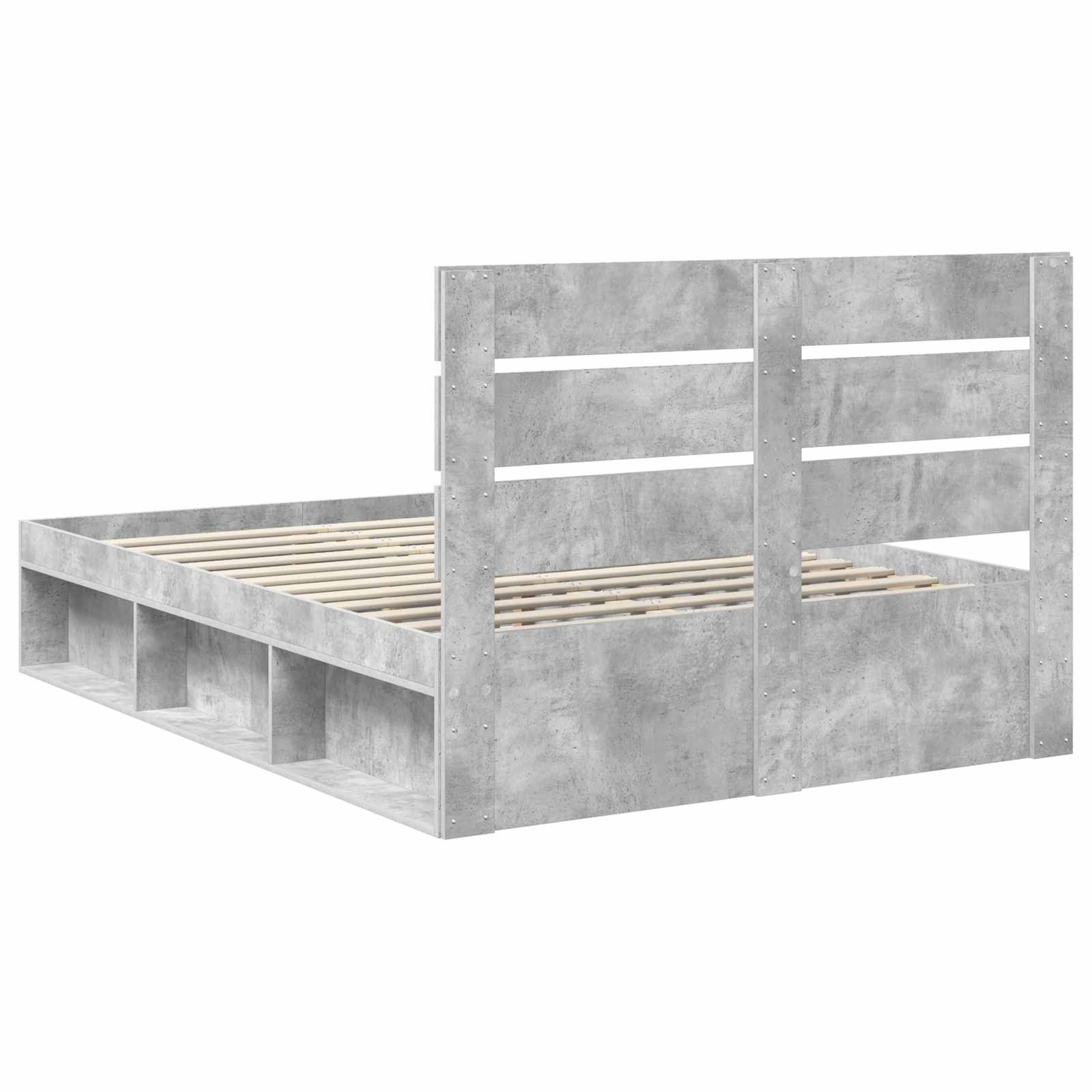 Σκελετός Κρεβατιού Σκυρόδεμα 160 x 200 cm Στερεά ξυλεία πεύκου
