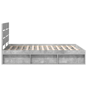 Σκελετός Κρεβατιού Σκυρόδεμα 160 x 200 cm Στερεά ξυλεία πεύκου