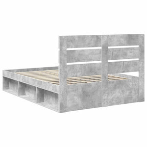 Σκελετός Κρεβατιού Σκυρόδεμα 140 x 200 cm Στερεά ξυλεία πεύκου