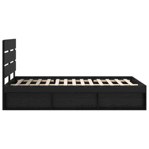 Σκελετός Κρεβατιού Μαύρο 120 x 190 cm Στερεά ξυλεία πεύκου