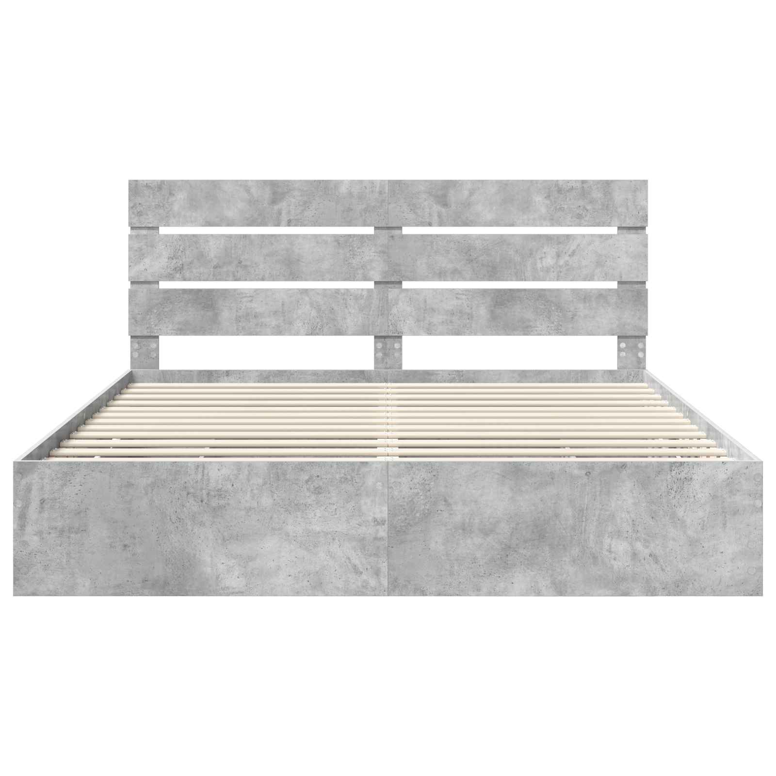 Σκελετός Κρεβατιού Σκυρόδεμα Γκρι 200 x 200 cm Μηχανήματος Ξύλο
