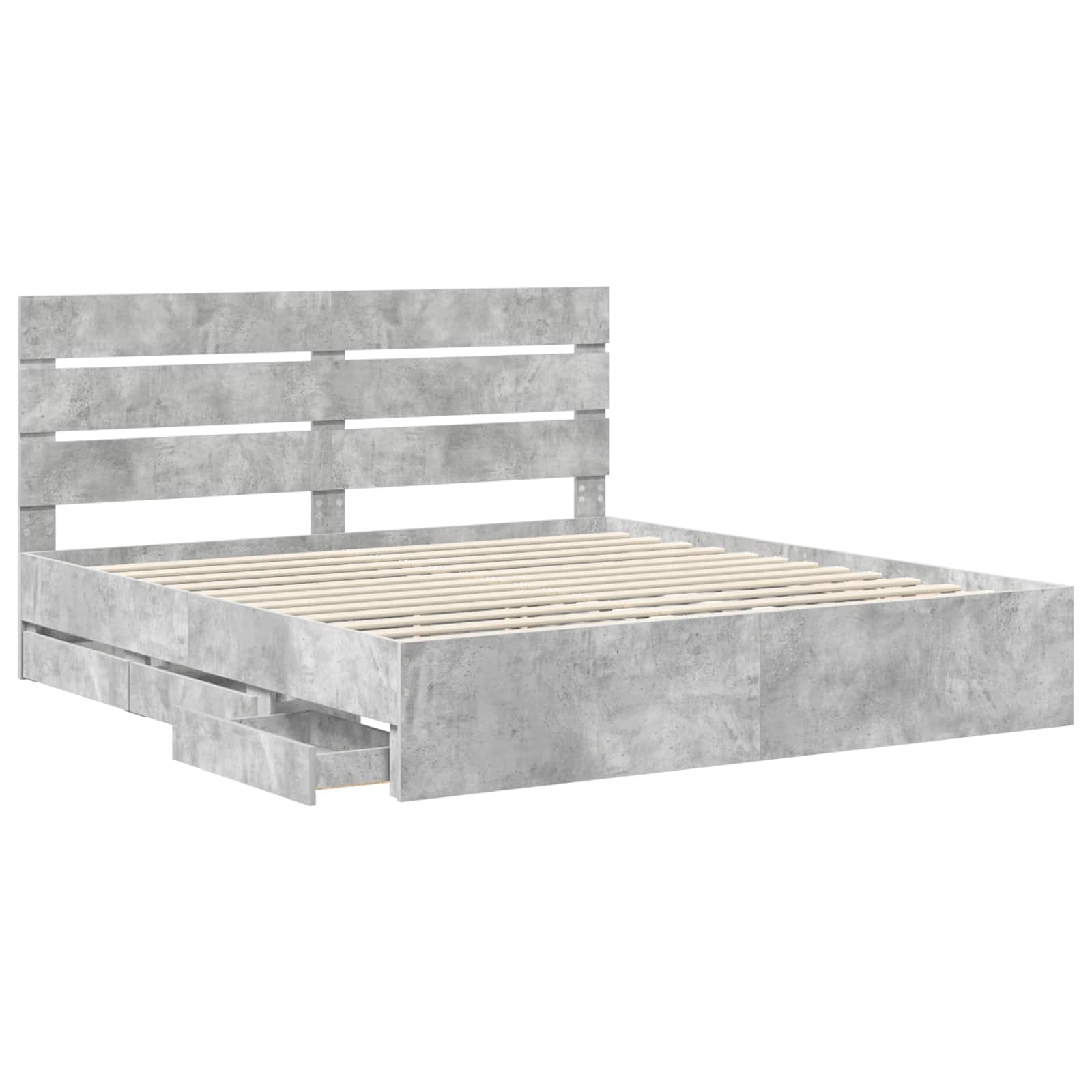 Σκελετός Κρεβατιού Σκυρόδεμα Γκρι 180 x 200 cm Μηχανήματος Ξύλο