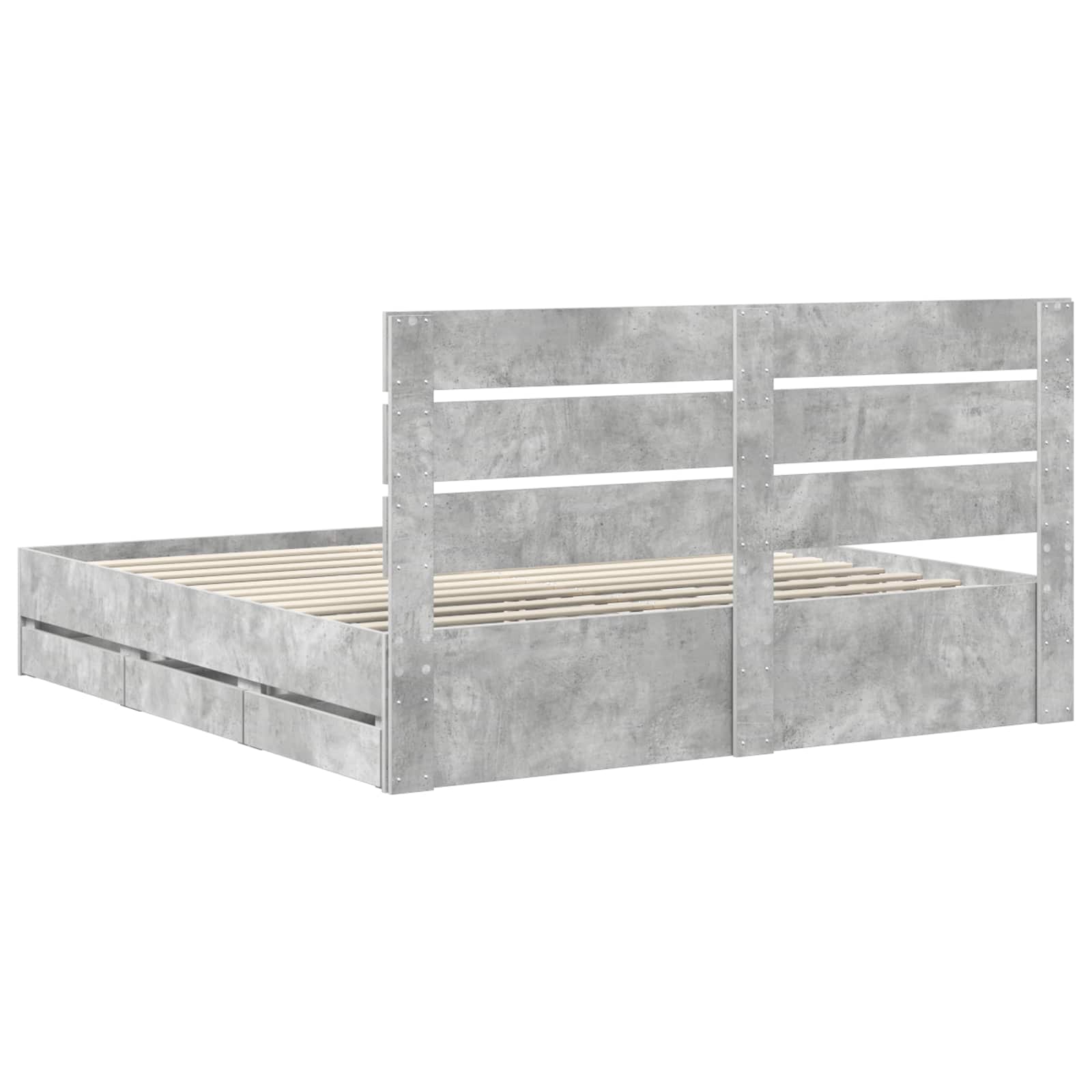 Σκελετός Κρεβατιού Σκυρόδεμα Γκρι 180 x 200 cm Μηχανήματος Ξύλο