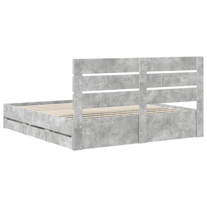 Σκελετός Κρεβατιού Σκυρόδεμα Γκρι 180 x 200 cm Μηχανήματος Ξύλο